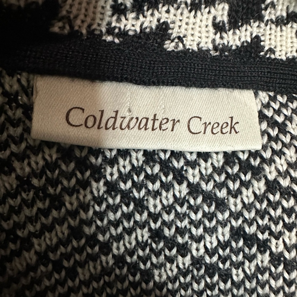 Coldwater Creek Black and White Patterned Cardigan EUC - Picture 4 of 10